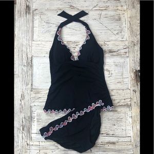 Profile by Gottex Black Ruffled Tankini.
